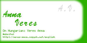 anna veres business card